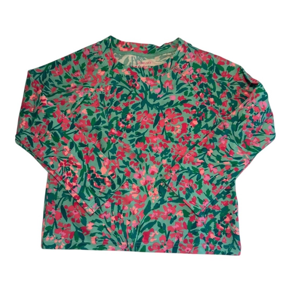 Crewcuts Rashguard UPF‎ 50+ Floral Print Long Sleeve Swim Top Kids Size 2T